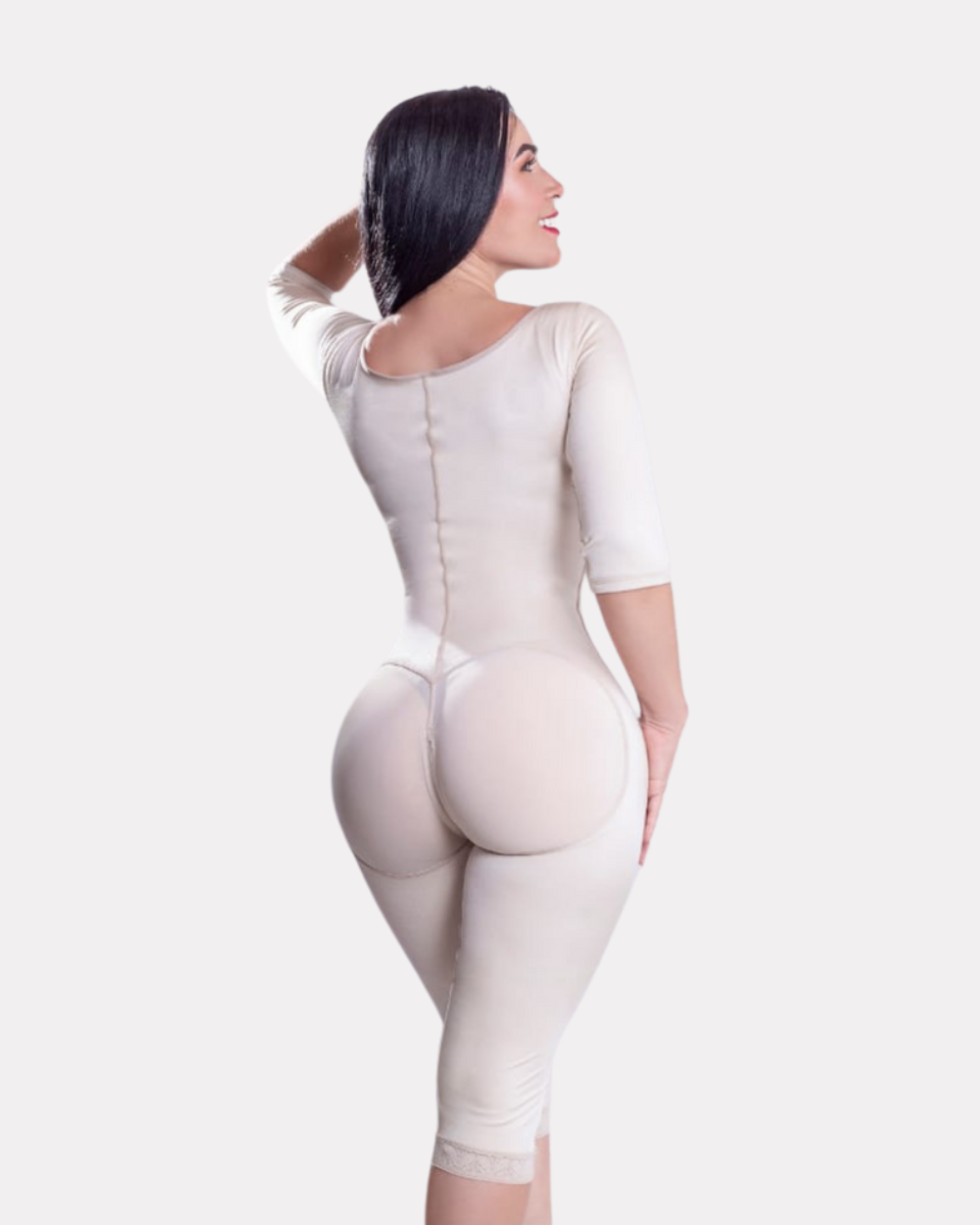 REF: S789-1 FULL BODY SHAPER W/ LATERAL ZIPPER , COVERED BREAST & SLEEVES - Image 2